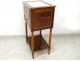 Bedside table Louis XVI mahogany white marble gilded brass Napoleon III nineteenth