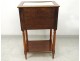 Bedside table Louis XVI mahogany white marble gilded brass Napoleon III nineteenth
