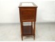 Bedside table Louis XVI mahogany white marble gilded brass Napoleon III nineteenth