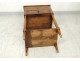 Bedside table Louis XVI mahogany white marble gilded brass Napoleon III nineteenth