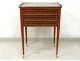 Small coffee table Louis XVI writing mahogany marble gray brass XVIII