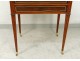 Small coffee table Louis XVI writing mahogany marble gray brass XVIII