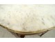 Coffee table oval Louis XVI mahogany white marble gilded brass eighteenth