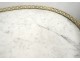 Coffee table oval Louis XVI mahogany white marble gilded brass eighteenth