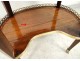 Coffee table oval Louis XVI mahogany white marble gilded brass eighteenth