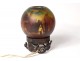 Night light ball glass Deveau landscape boat wrought iron Art Nouveau XIXth