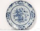 Porcelain dish Compagnie des Indes China white-blue flowers Kangxi XVIII