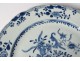 Porcelain dish Compagnie des Indes China white-blue flowers Kangxi XVIII