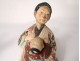 2 figurines Japan clay terracotta couple man guitar woman child twentieth