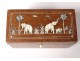 Box box with cigarettes rosewood inlay elephants palms nineteenth