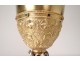 Neo-gothic chalice silver vermeil Minerve Besnard Paris diamonds angels twentieth