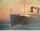 Great HSP marine painting E. d'Argence liner La Provence Atlantique 1908