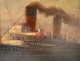 Great HSP marine painting E. d'Argence liner La Provence Atlantique 1908