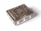 Small sterling silver box Netherlands antique woman children peacocks cow nineteenth