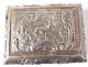 Small sterling silver box Netherlands antique woman children peacocks cow nineteenth