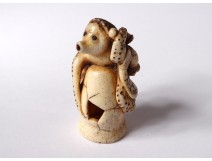 Netsuke Kataboru ivory carved octopus shell Japan Edo nineteenth century