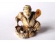Netsuke Katabori ivory carved signed Tomokazu wise old man Japan Edo nineteenth