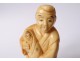 Okimono carved ivory signed Mitsugetsu man young child Meiji Japan nineteenth