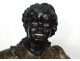Pair Nubian flares wood carved polychrome Italy XIXth century