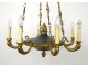 Empire chandelier 8 lights gilt bronze dolphins palmettes early twentieth century
