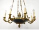Empire chandelier 8 lights gilt bronze dolphins palmettes early twentieth century