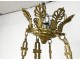 Empire chandelier 8 lights gilt bronze dolphins palmettes early twentieth century