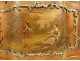 Curved showcase Louis XV Vernis Martin couple bronze landscape NapIII nineteenth