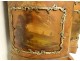 Curved showcase Louis XV Vernis Martin couple bronze landscape NapIII nineteenth
