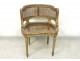 Louis XVI caned office armchair carved gilded Napoleon III nineteenth