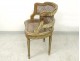 Louis XVI caned office armchair carved gilded Napoleon III nineteenth