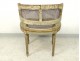 Louis XVI caned office armchair carved gilded Napoleon III nineteenth