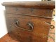 Chest of oak wrought iron lock triangle seventeenth century