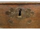 Chest of oak wrought iron lock triangle seventeenth century