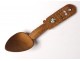 Breton wedding spoon folding carved wood rosette hearts rhinestone nineteenth