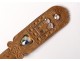 Breton wedding spoon folding carved wood rosette hearts rhinestone nineteenth