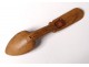 Breton wedding spoon folding carved wood rosette hearts rhinestone nineteenth
