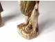 2 characters porcelain Royal Dux Bohemia fisherman woman Art Nouveau XIXth