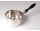 Sterling silver saucepan Minerve blackened wood handle silver saucepan nineteenth