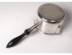 Sterling silver saucepan Minerve blackened wood handle silver saucepan nineteenth