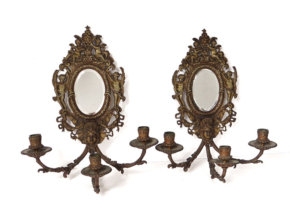 Appliques Napoléon III en Bronze doré, 19ème Siècle, Set de 2 en vente sur Appliques Napoléon III en Bronze doré, 19ème Siècle, Set de 2 en vente sur