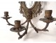 Pair wall sconces Louis XIV 3 lights bronze mirror Napoleon III nineteenth