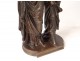 Bronze sculpture AE. Gaudez Two Women Surprised Child 56cm Nineteenth Century