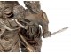 Bronze sculpture AE. Gaudez Two Women Surprised Child 56cm Nineteenth Century