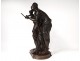 Bronze sculpture AE. Gaudez Two Women Surprised Child 56cm Nineteenth Century