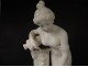 Large alabaster sculpture Saul Fanfani woman antique fountain wildlife nineteenth