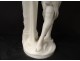 Large alabaster sculpture Saul Fanfani woman antique fountain wildlife nineteenth