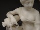 Large alabaster sculpture Saul Fanfani woman antique fountain wildlife nineteenth