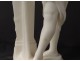 Large alabaster sculpture Saul Fanfani woman antique fountain wildlife nineteenth