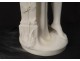Large alabaster sculpture Saul Fanfani woman antique fountain wildlife nineteenth