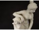 Large alabaster sculpture Saul Fanfani woman antique fountain wildlife nineteenth